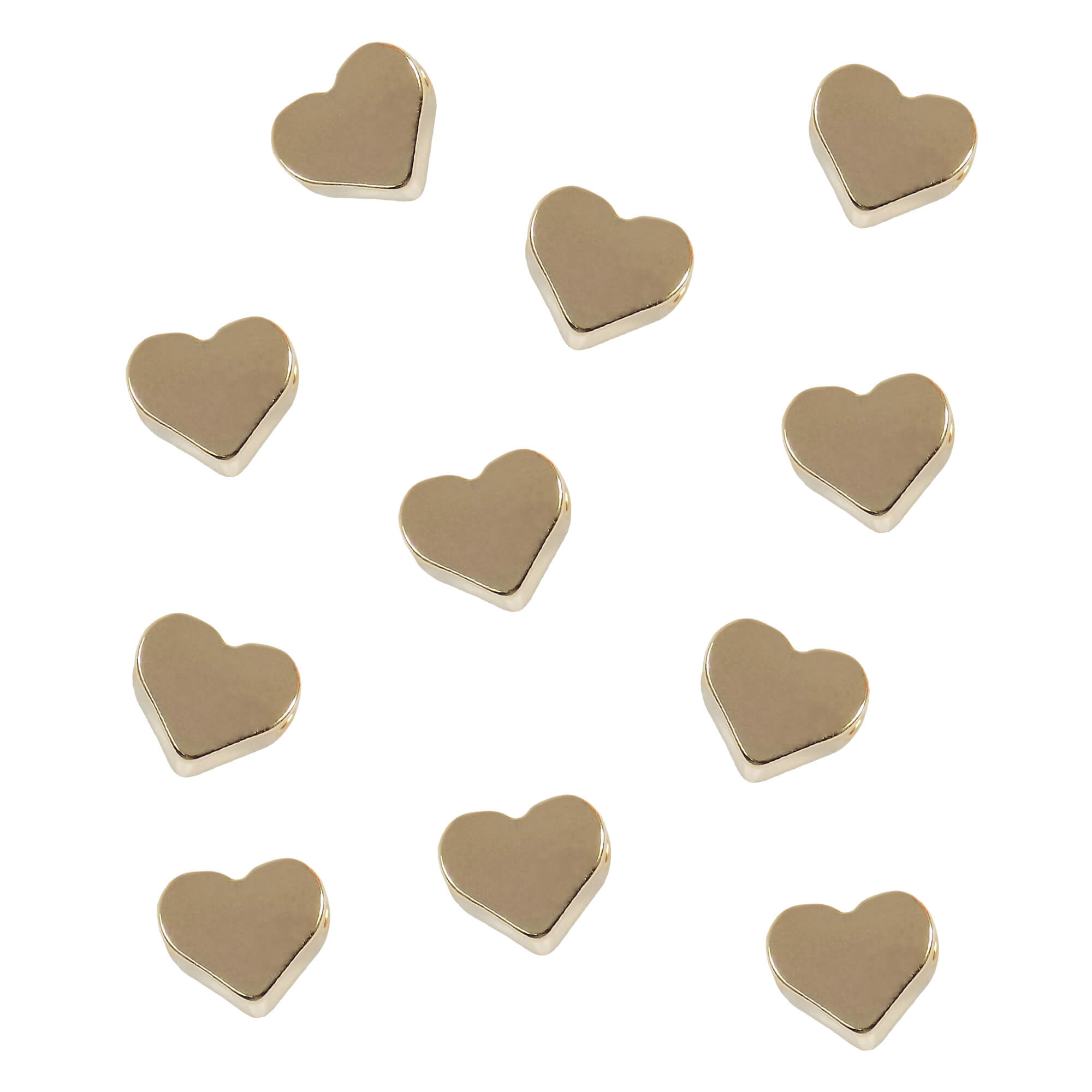 Heart Shaped Charm, Little Spacer Gold Plated Size 8x7mm (06 Pieces) Heart Slide Charm
