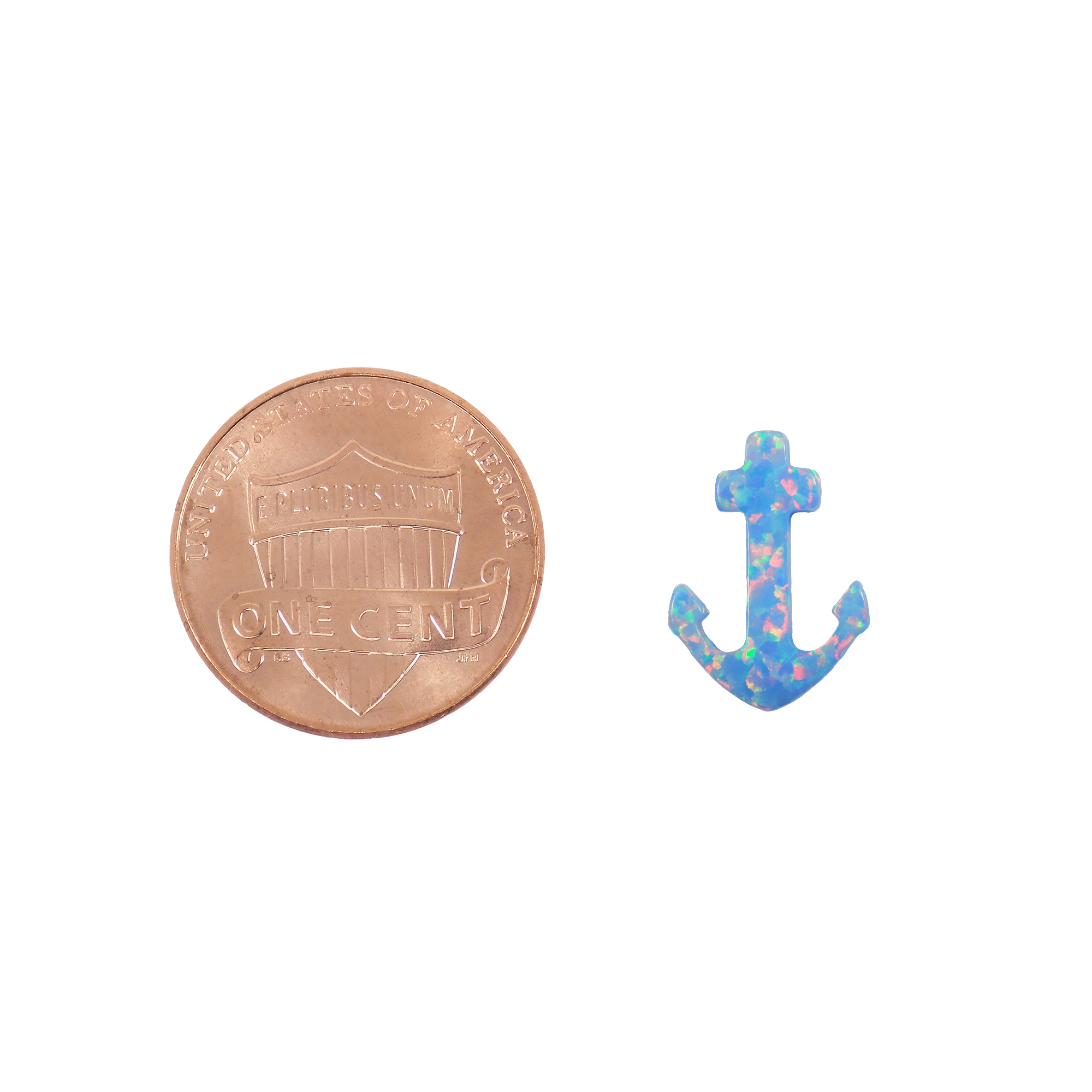 Anchor Pendant Charm10x14mm Synthetic Opal Fully Drilled