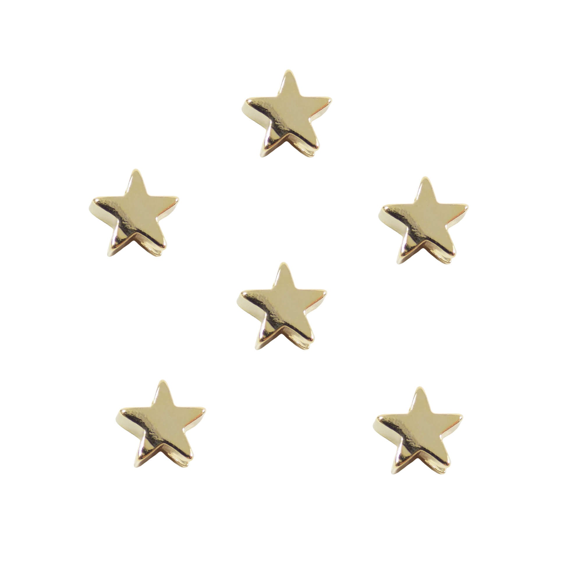 Star Slider Charm (6 pieces) Gold Plated Little Star Spacer Beads