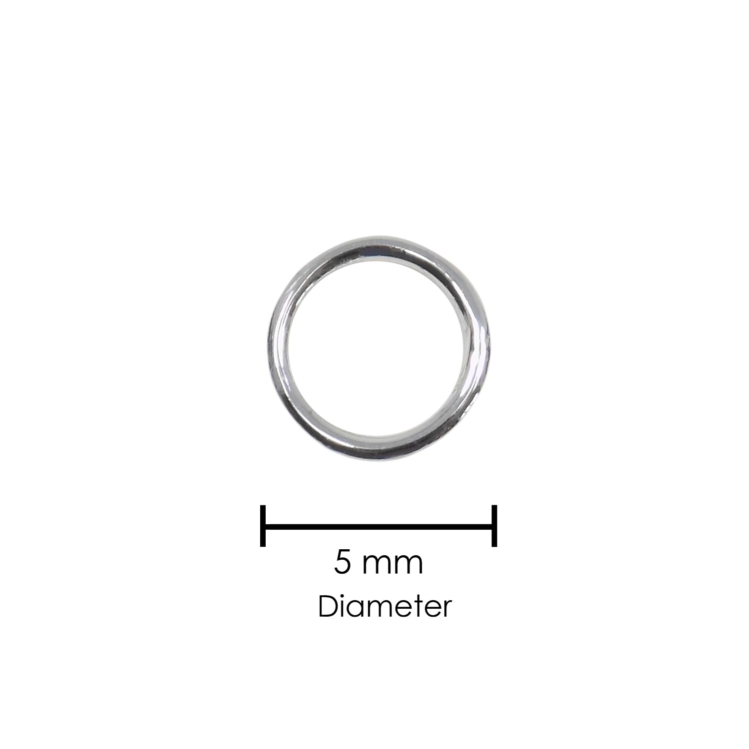 Closed Jump Ring 5mm (20 Pcs) Sterling Silver 22 ga (0.64x5.0mm) Soldered Silver Round Jump Ring.