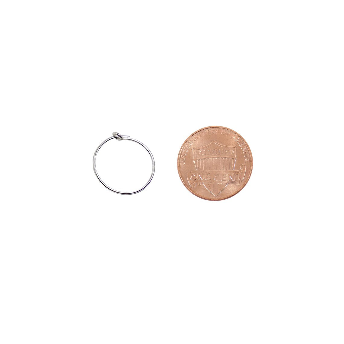 Sterling Silver Wire Beading Hoops Earrings 15mm, 25mm, 30mm, 45mm 22 Gauge/0.7mm, Pair (2 Pcs)