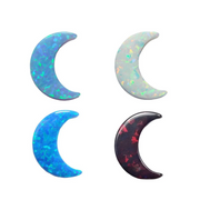 Opal Moon Charm Lab Created 8x11mm, Opal Half Moon Beads