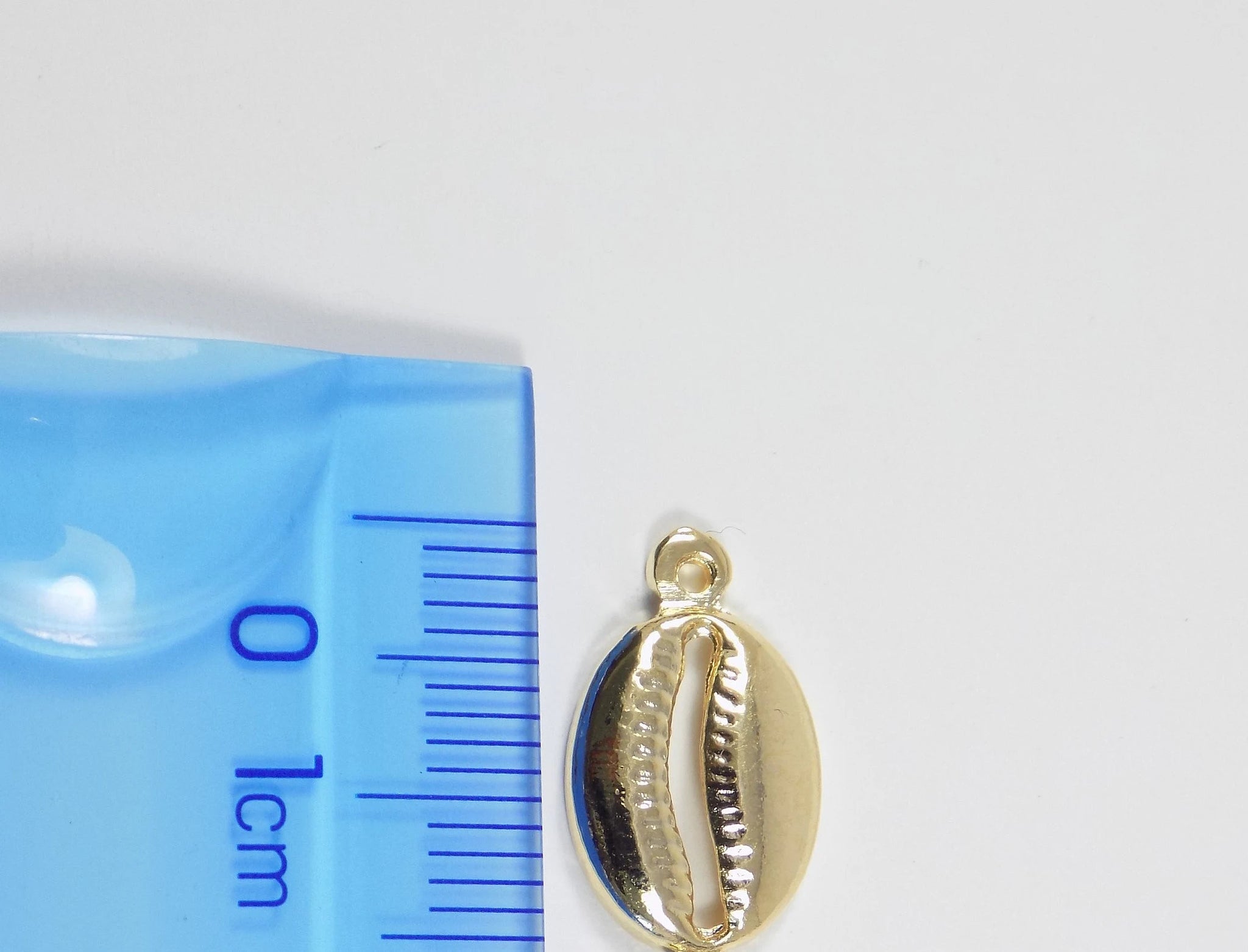 Cowrie Shell Charm Pendant 16x 9.70mm Dainty Seashell Pendant for Necklace, Bracelet, Earrings, 18K Gold Plated Excellent Quality