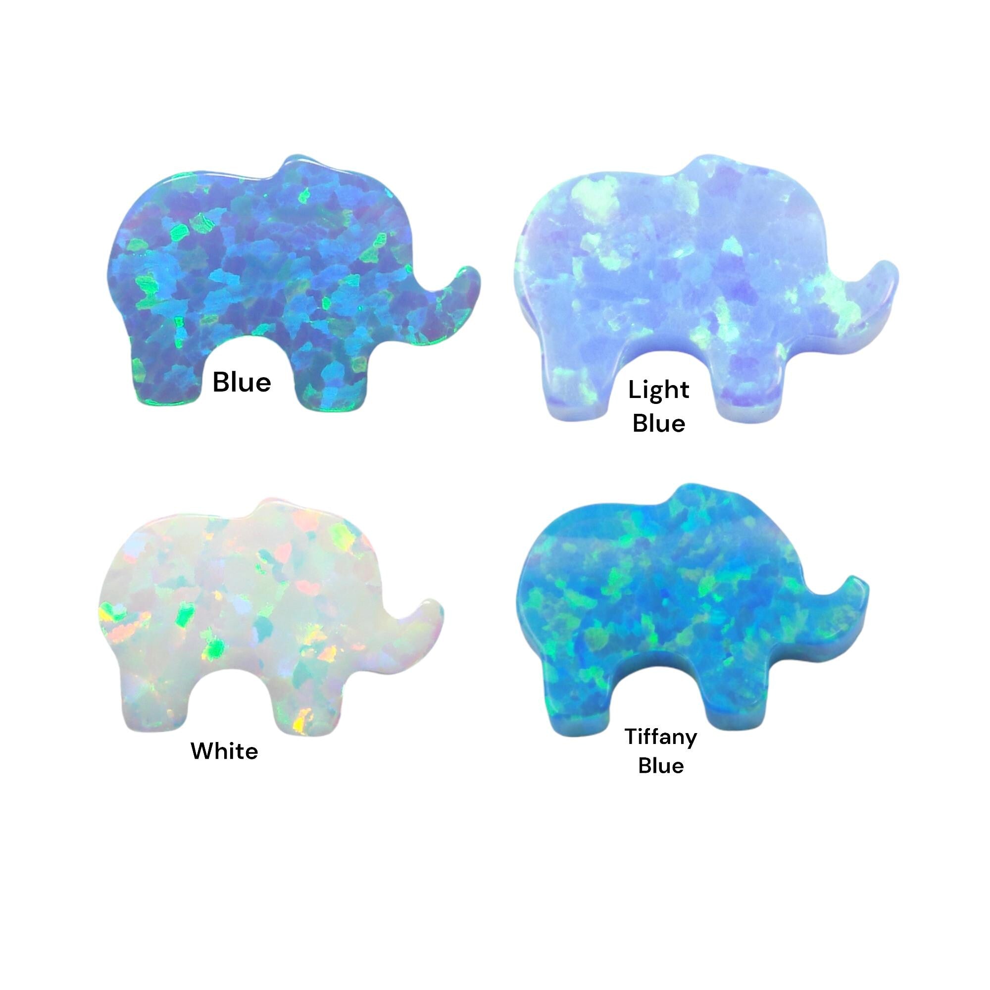 Opal Elephant Pendant 8 x 11 mm - Lucky Elephant Lab Created Opal Charm