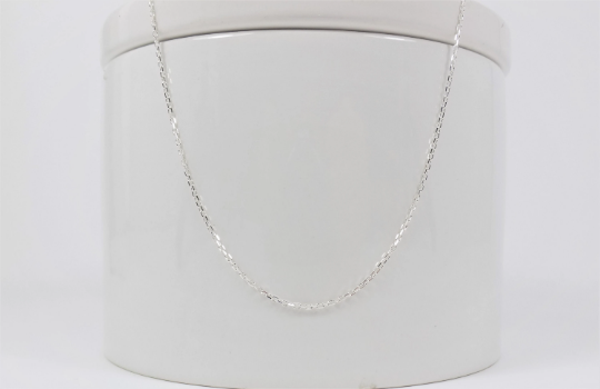 Sterling Silver Cable Chain 035-1.19 mm Diamond Cut Finished Necklace length 16"/18"