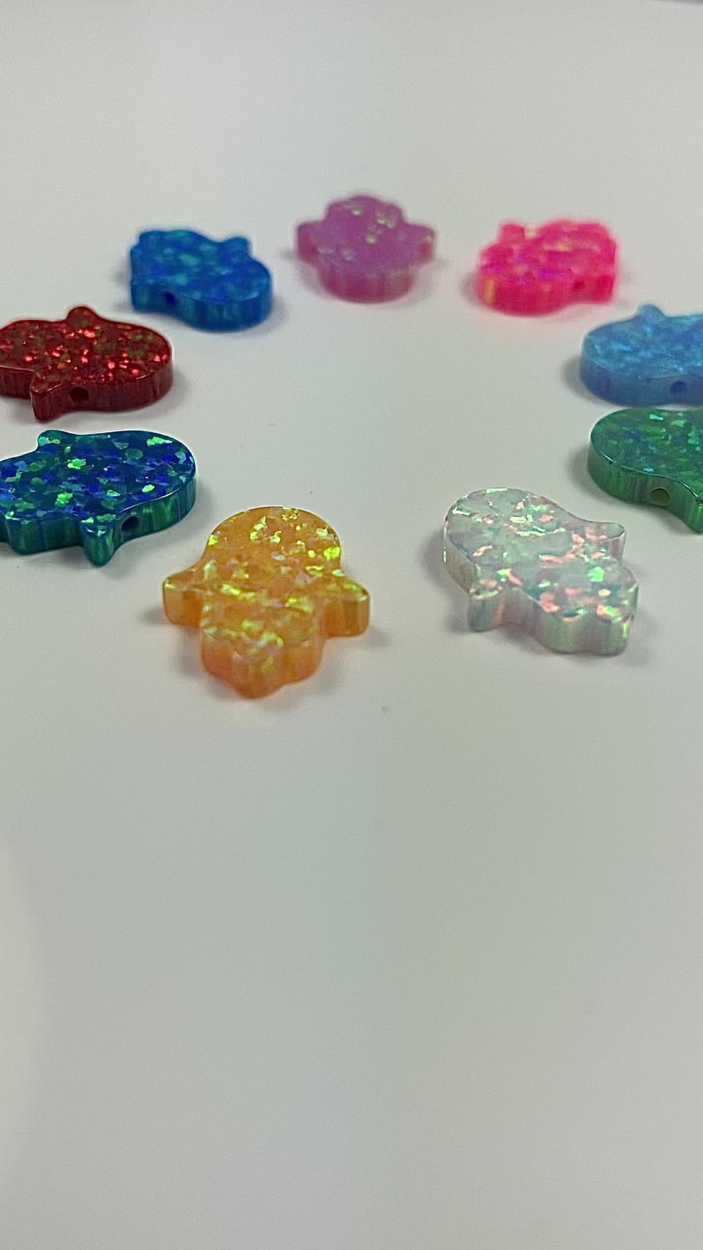 Snowflake Charm, Opals Snowflakes Beads, White Opal Lab Created Pendan