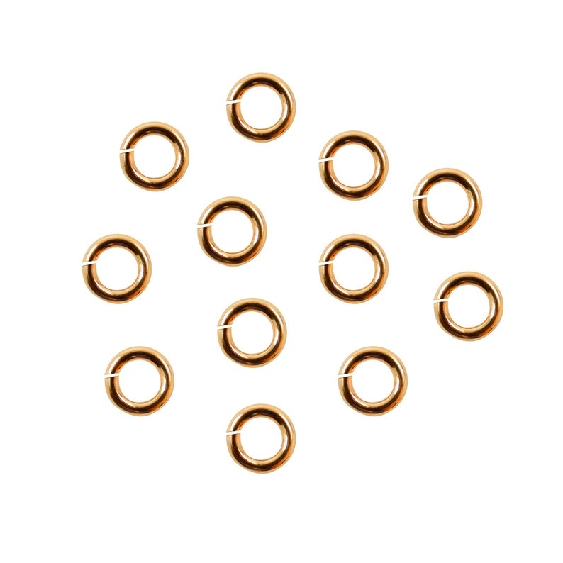 Open Jump Rings 4mm, 18K Gold Plated (0.60x.4.mm) 22 Ga-100 Pcs. High Quality