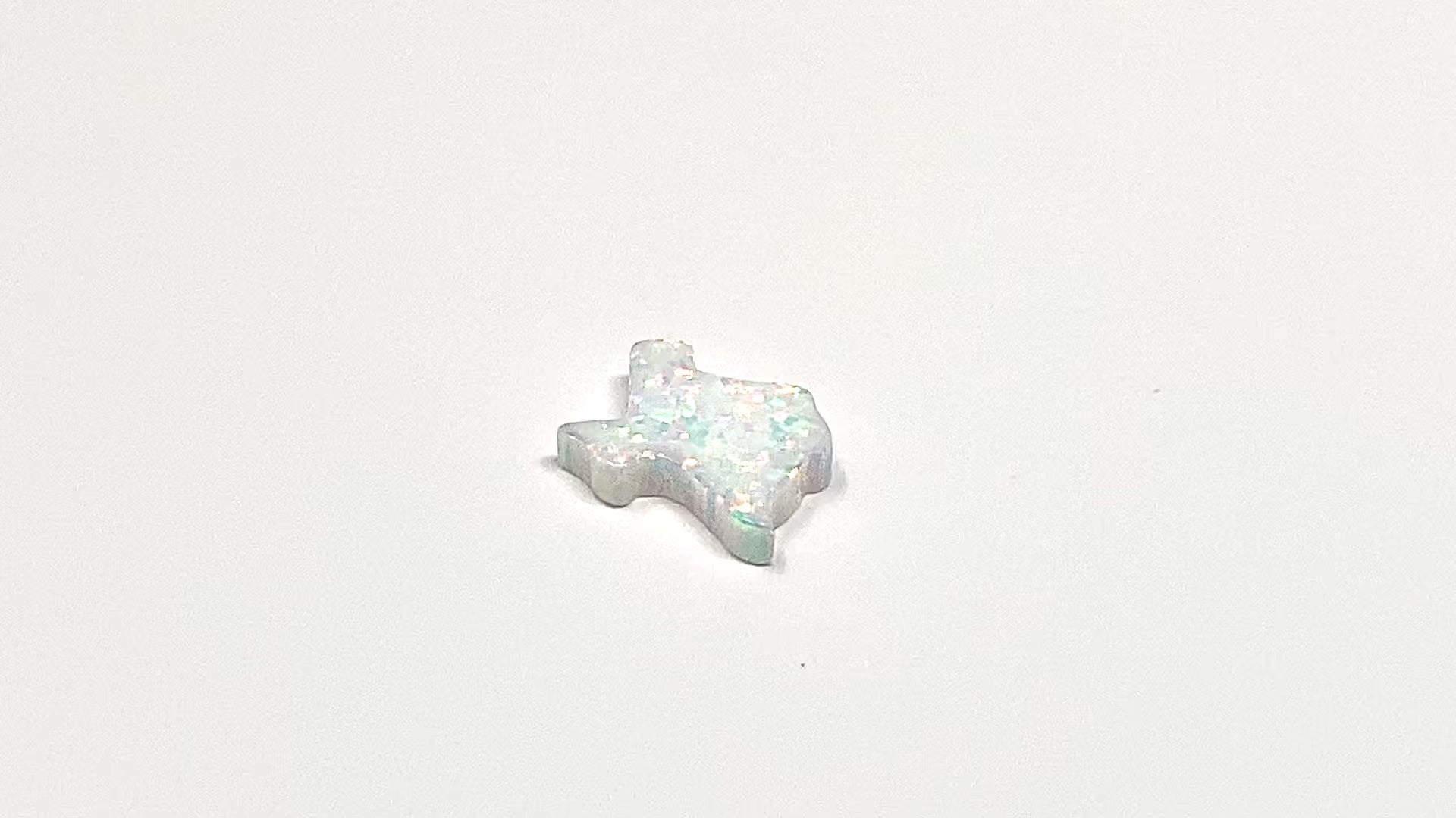 Opal Texas State Pendant Charm Lab-created Opal 12mm Fully Drilled Hole 1mm