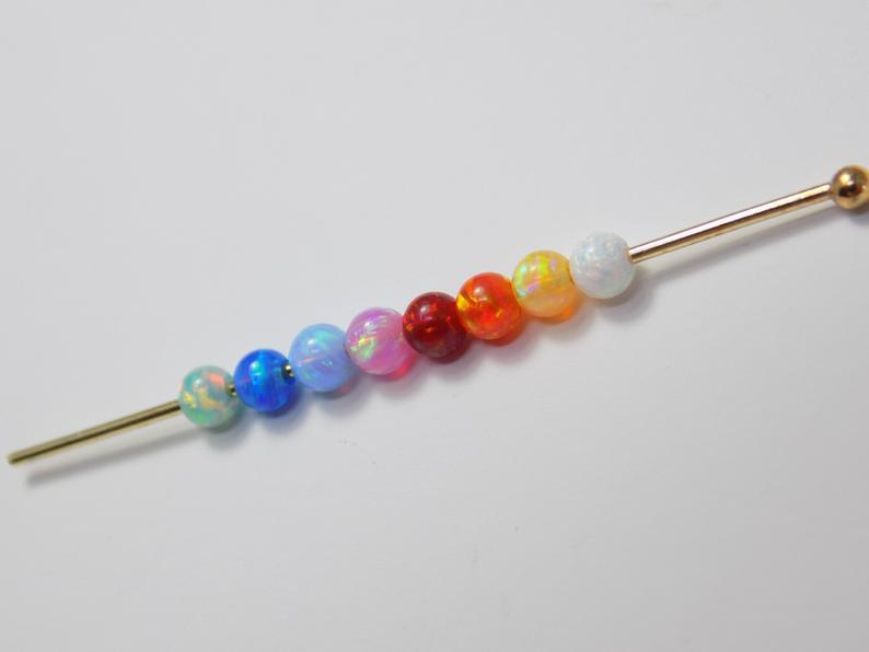 Opal Beads 3mm, Lab-Created Tiny Round Beads, Opal Ball Charm, Opal Round Shape, Beads Spacer