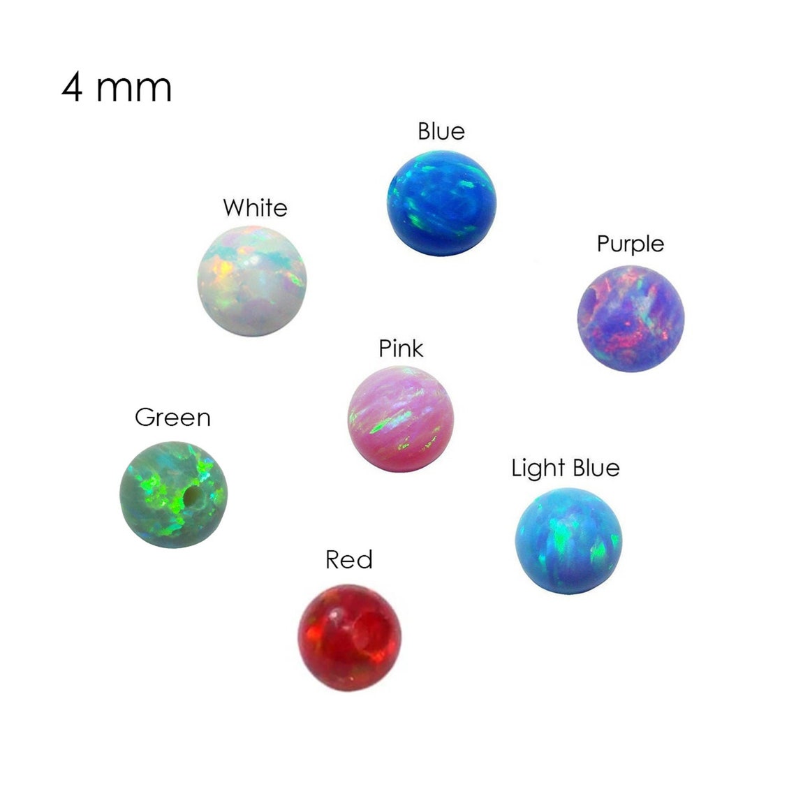 Opal Round Beads 4mm Fully Drilled Holes