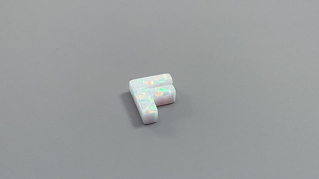 Initial Opal Letter F Pendant white charm
