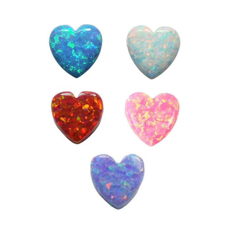 Lab created opal heart cabochon