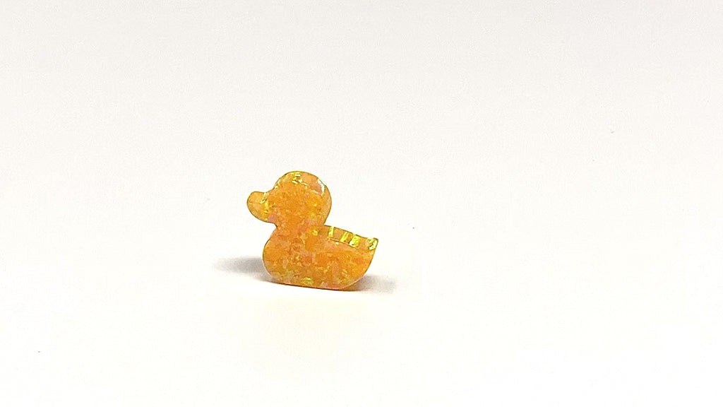 Lab-created opal yellow Duck Pendant