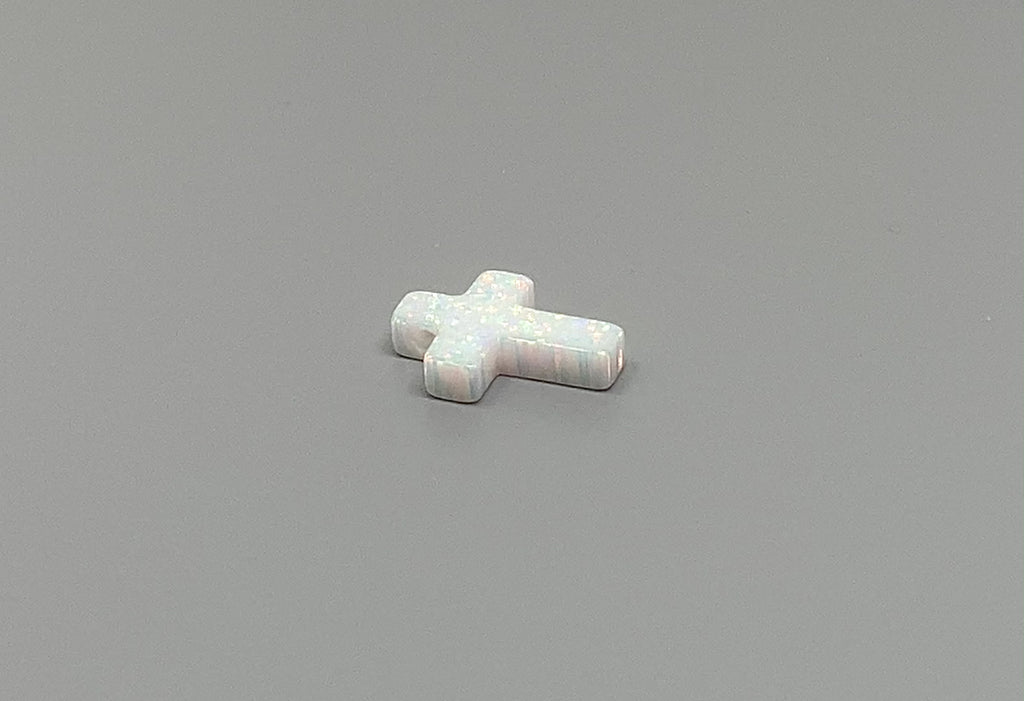 Opal Cross Pendant Charm Bead Synthetic 9mmx12mm
