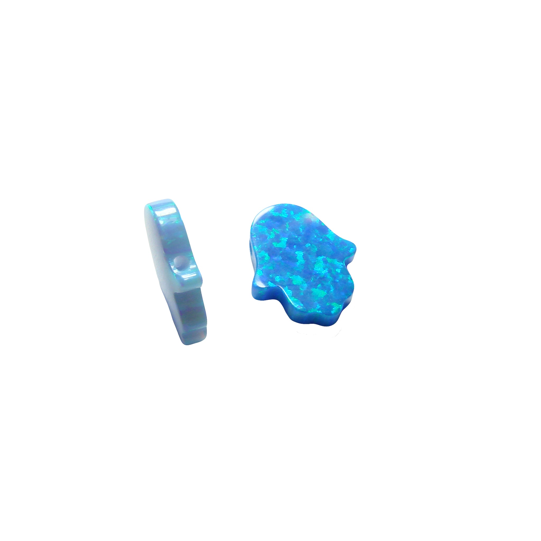 blue opal hamsa hand charm