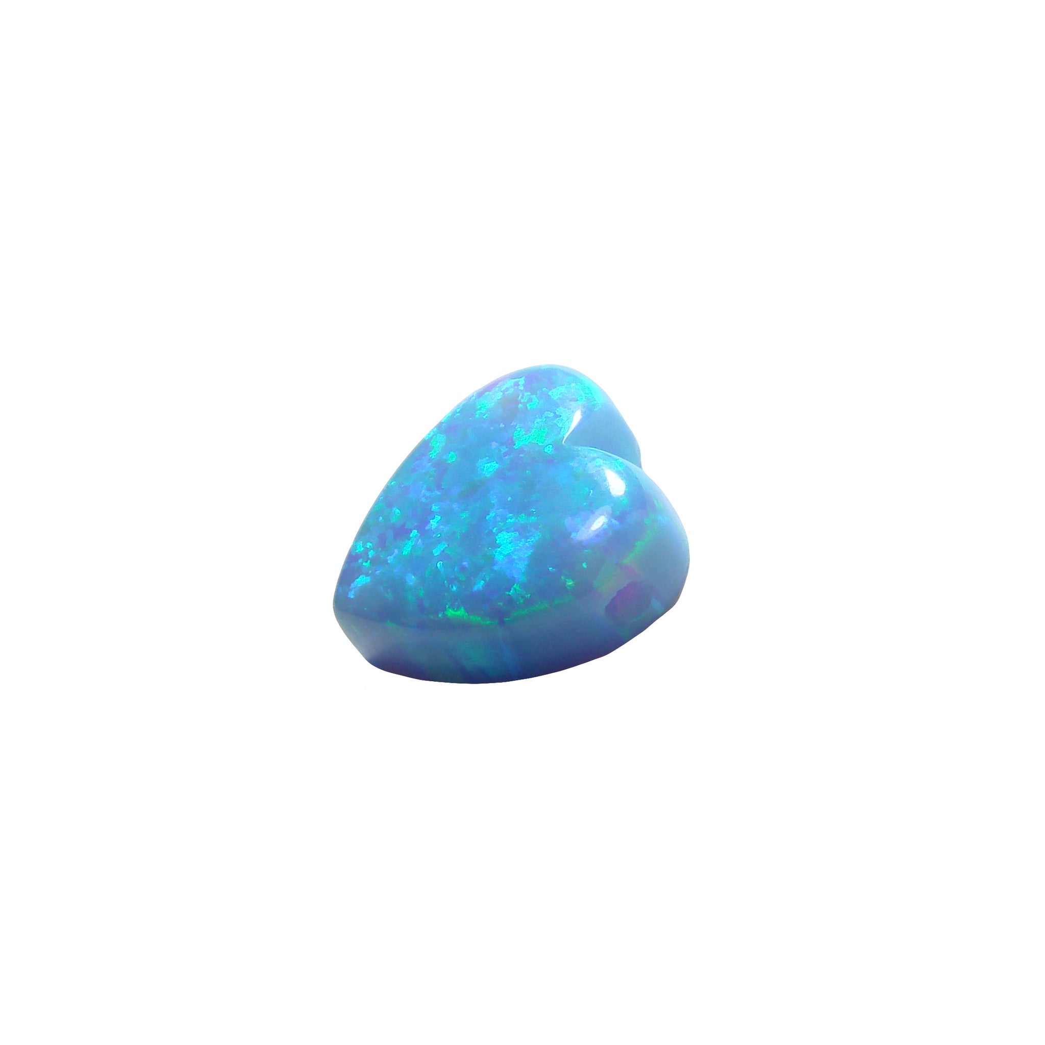 light blue heart opal charm