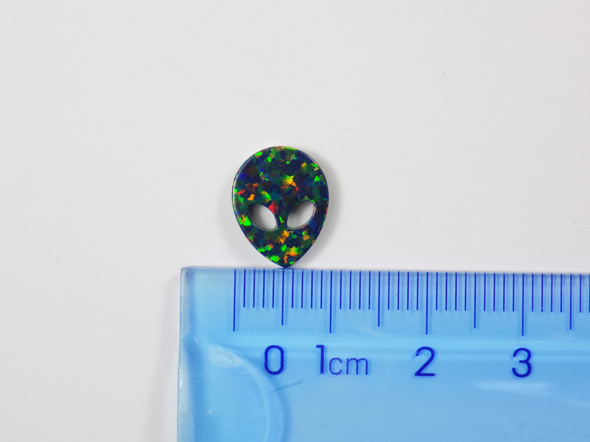 Opal Alien Head Charm. Opal Lab Created Alien Pendant