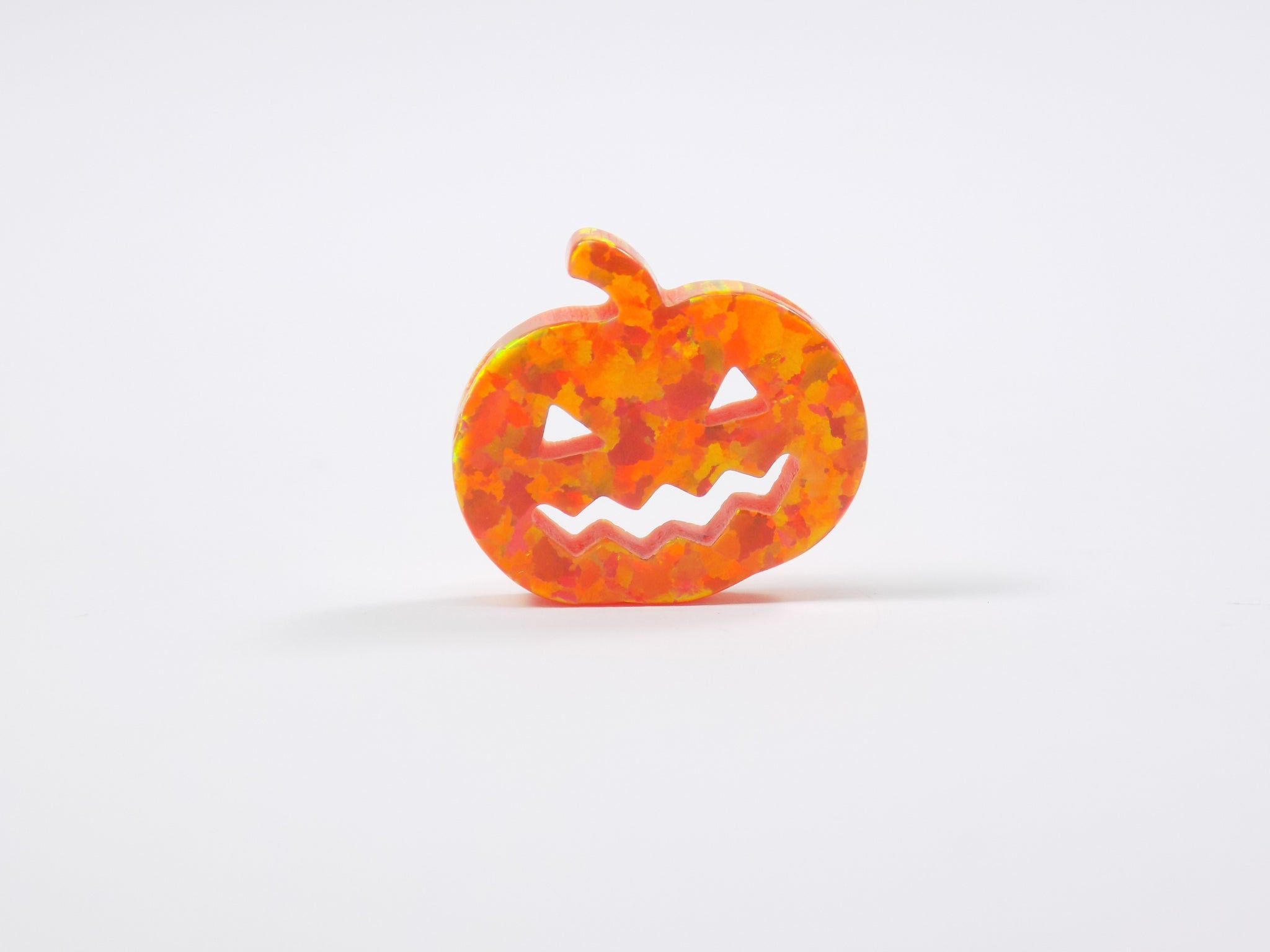 Pumpkin pendant Opal Lab Created Orange Pumpkin Charm, Thanksgiving Halloween Jewelry Pendant, Autumn Charm Opal Beads