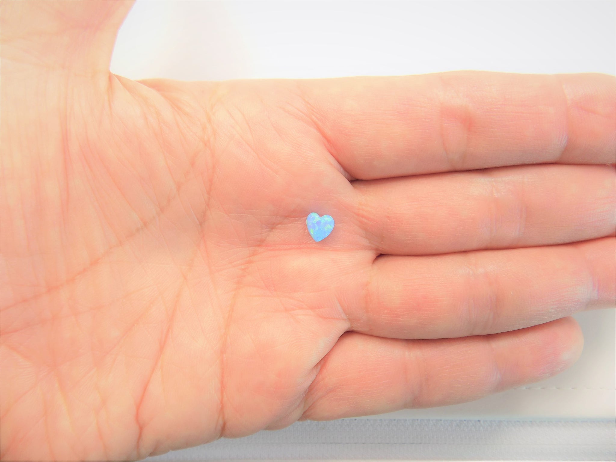 Opal Heart Pendant 6mm. Heart Opal Cabochon, Little Opal Heart Charm Side Hole, Opal Mini Heart Beads Pastel Colors USA Seller