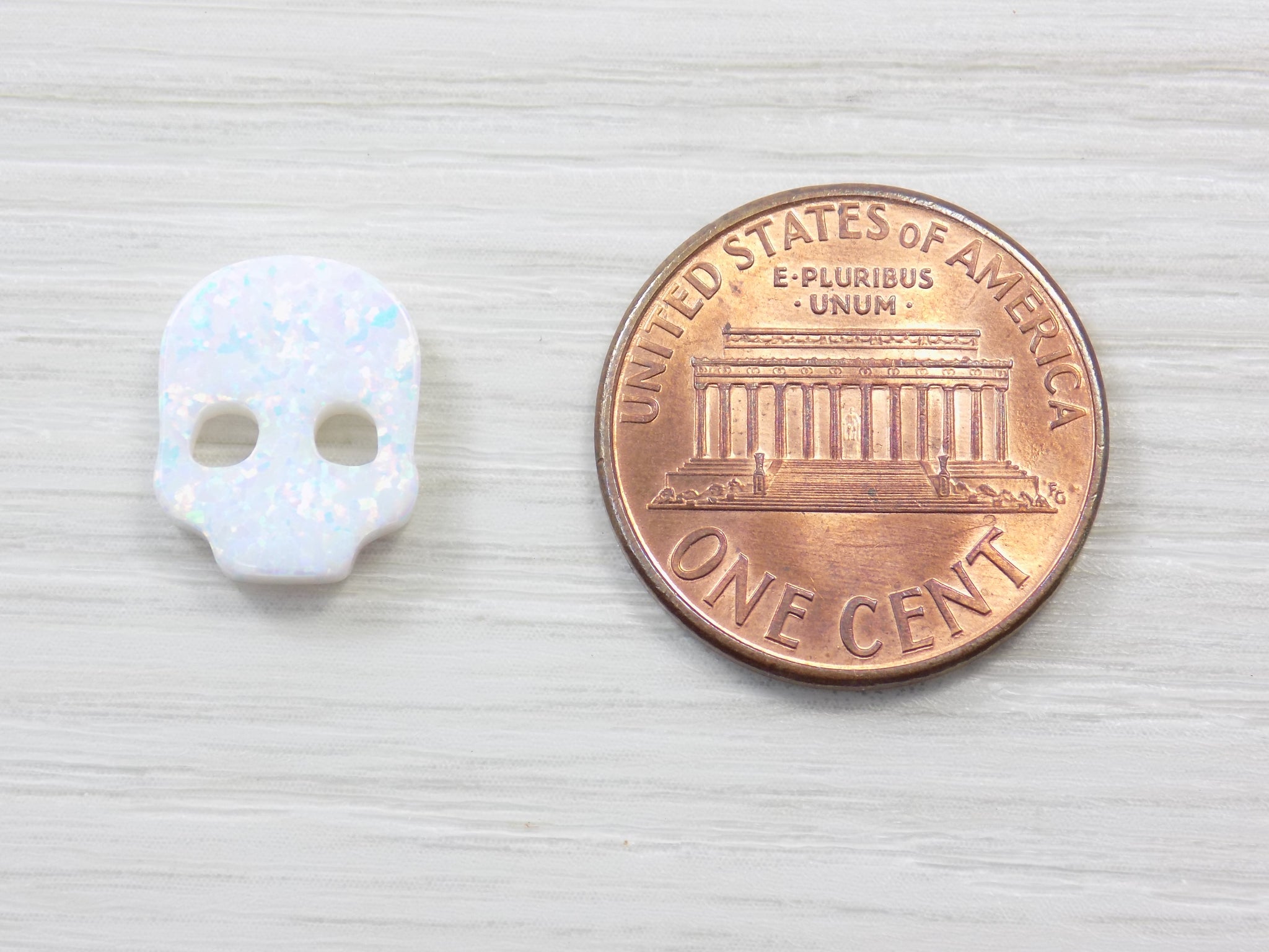 Opal Skull Head Bead, White Opal Skull Charm, Opal Lab Created Skull Charm, Halloween Opals Beads USA Seller