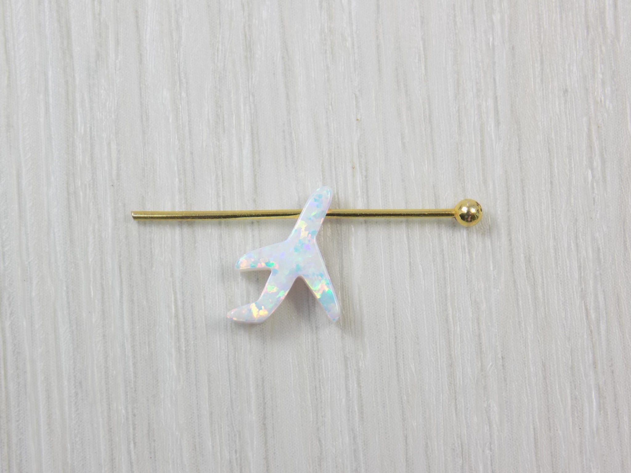Tiny Opal Jet Plane Charm Size 12.5mmx8.6mm Authentic Lab-created Opal 