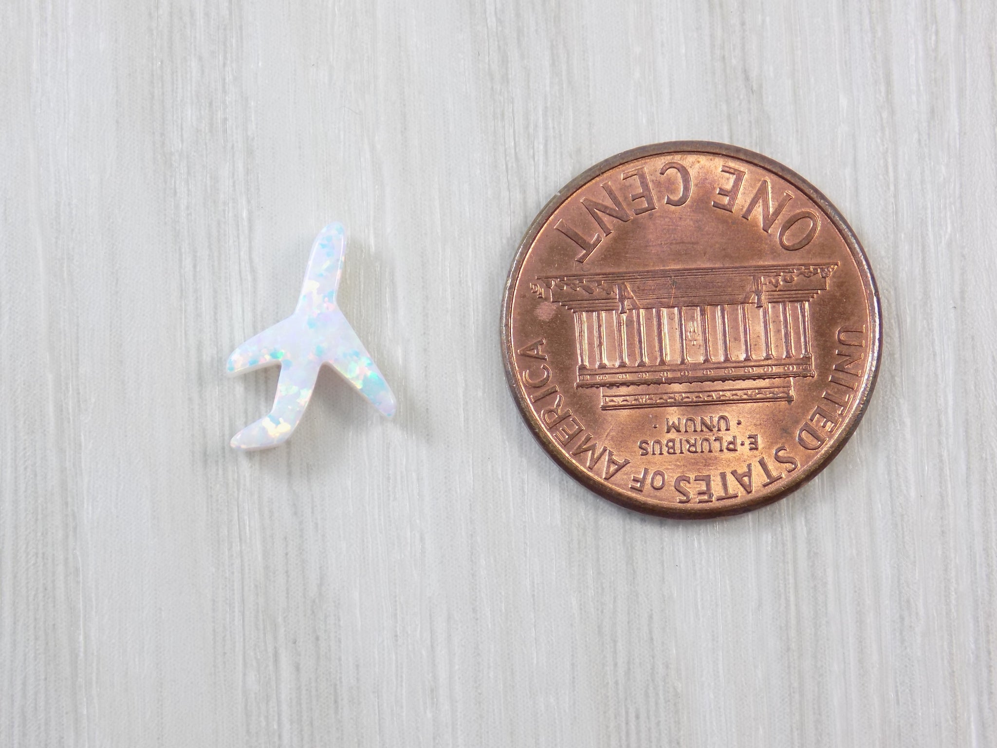 Tiny Opal Jet Plane Charm Size 12.5mmx8.6mm Authentic Lab-created Opal 