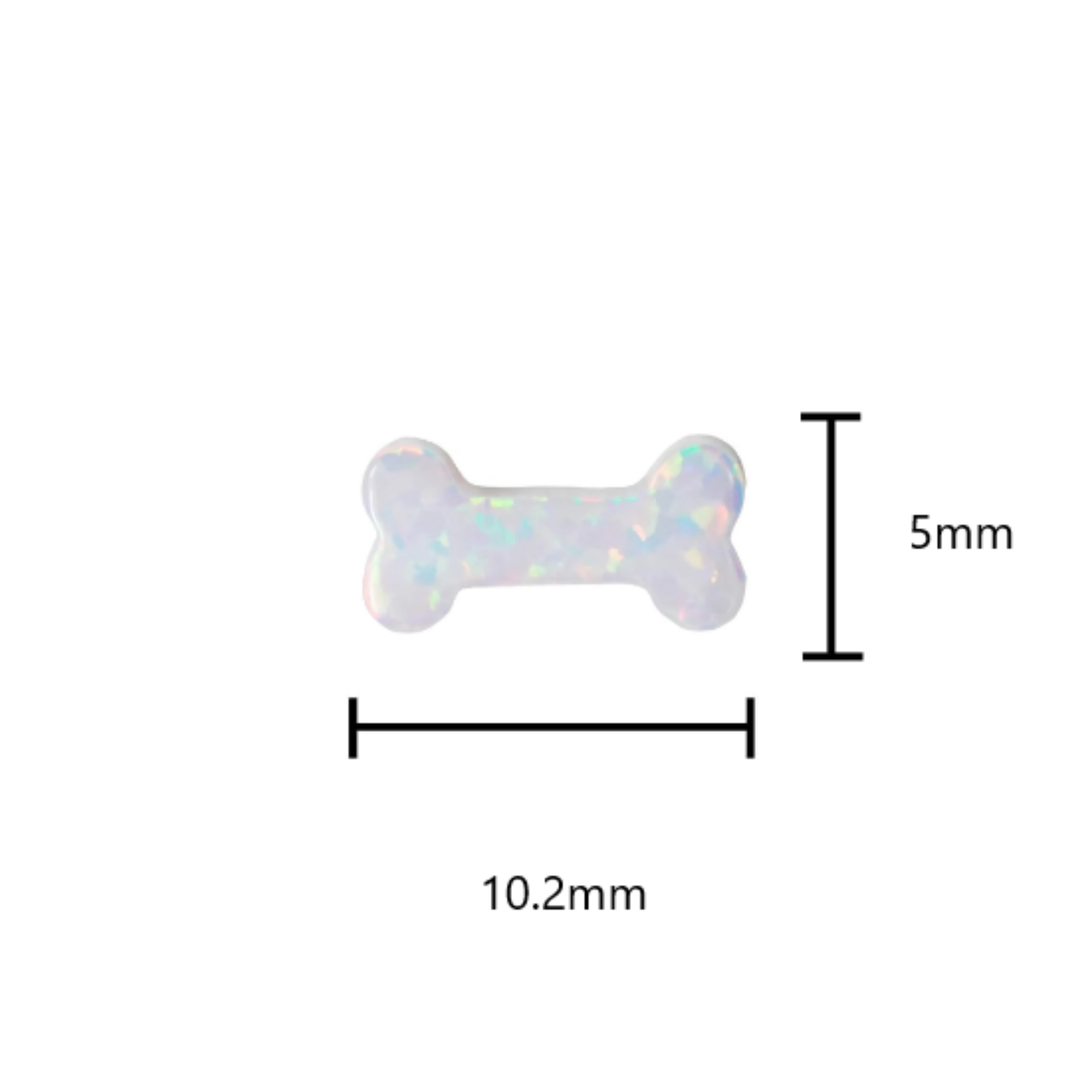 Opal Dog Bone Bead Length Hole Size: 0.8mm, Tiny Dog Bone Charm
