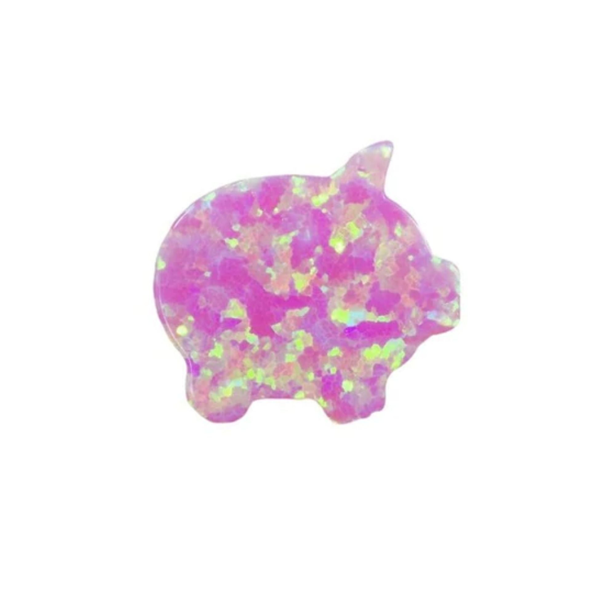 Opal Pig Pendant, Pink Pig Opal Charm,  Opal Lab Created Pig Cham