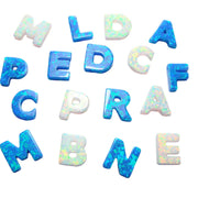 Initial Opal Letter Pendant, Initial Charm, Alphabet Beads, White Opal Initials Charm.