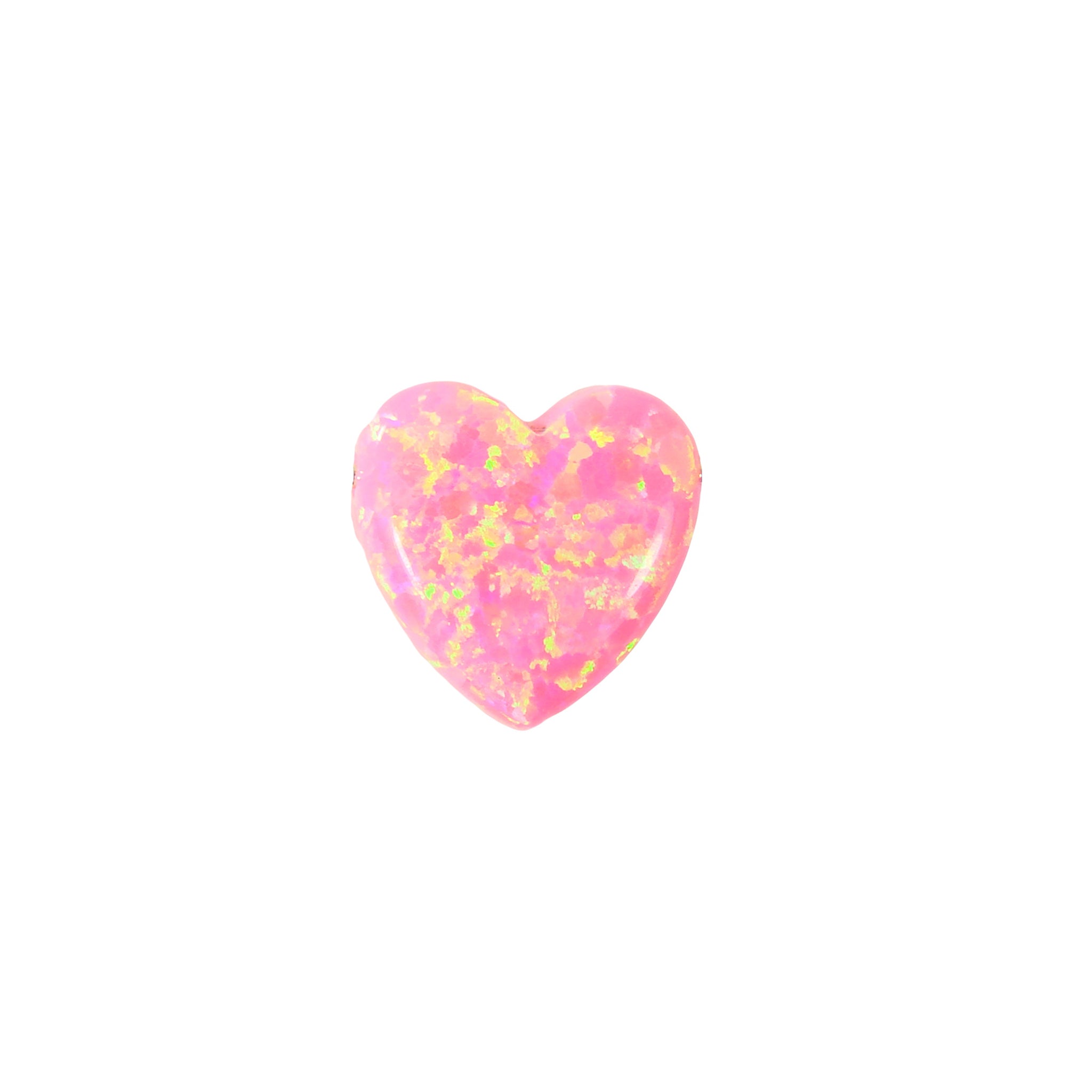pink heart opal cabochon bead