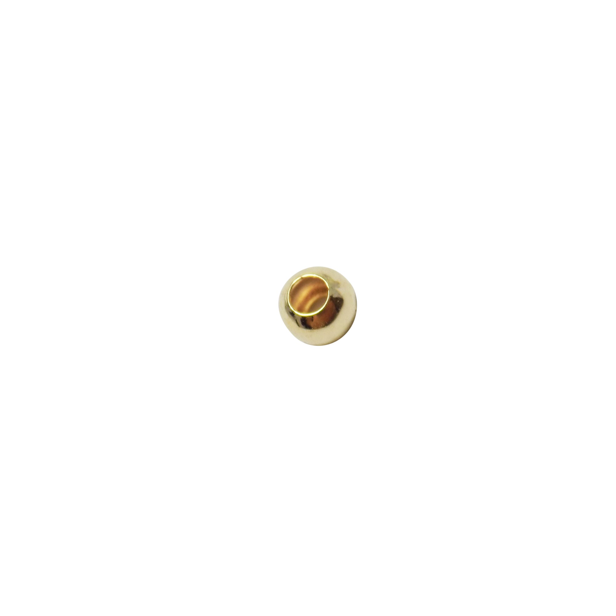 Round Beads 3mm 18K Gold Plated Hole 1.1mm High Quality