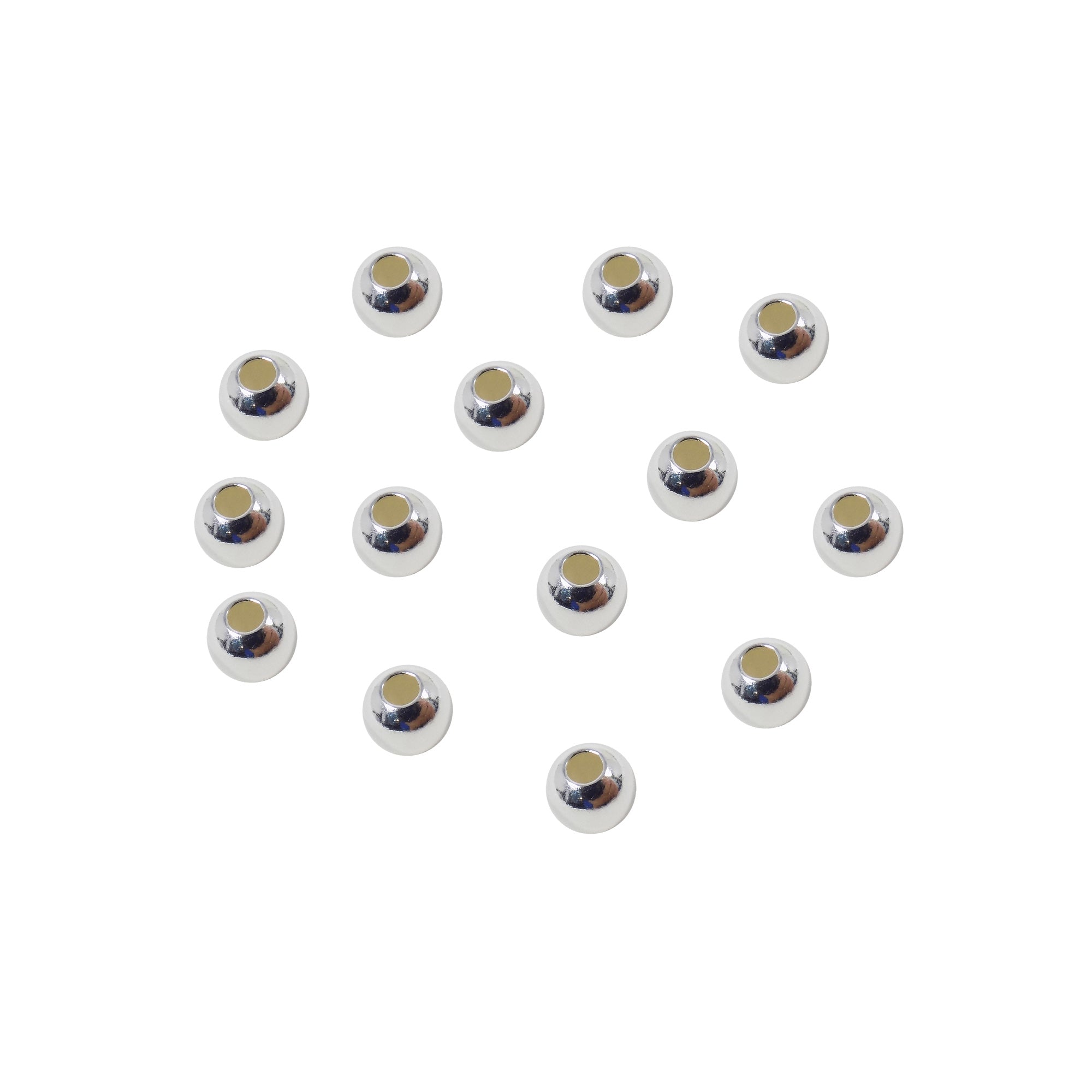 Sterling Silver Beads 3mm 25Pcs, Genuine Italian 925 Sterling Silver 3mm Hole 1.2mm, Round Balls High Polished Seamless USA Seller