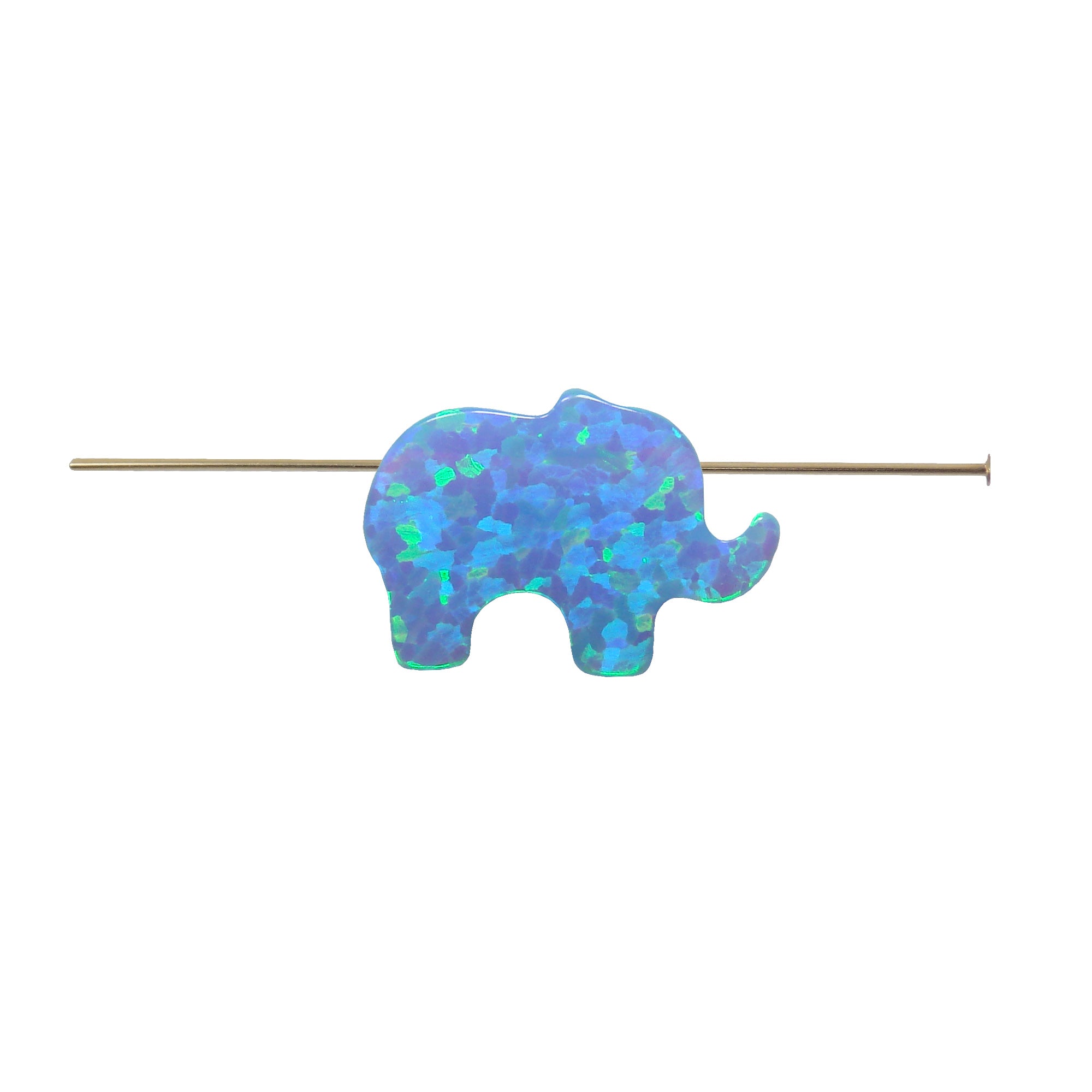 Opal Elephant Charm 8 x 11 mm Lucky Elephant Lab Created
