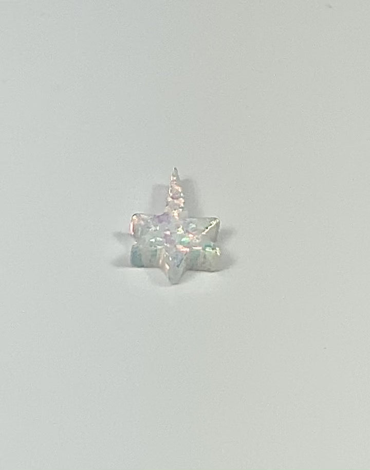 Opal North Star Charm, Shooting Star, Starburst Opal Charm Pendant, NorthStar Opal Bead Side Holes 1mm, GIA Certified Opals USA Seller