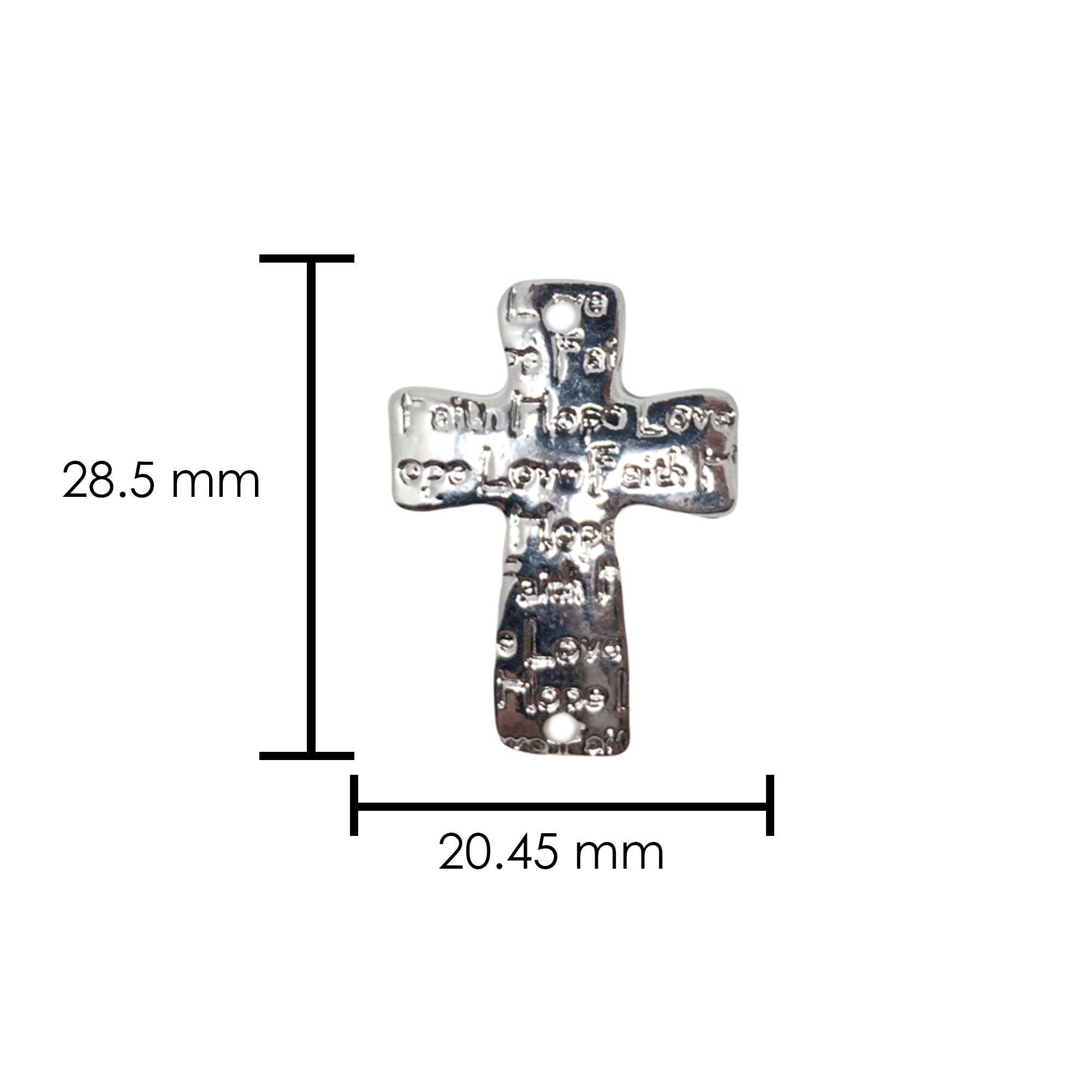 Silver Plated Cross Pendant Engraved Religious Cross Charm