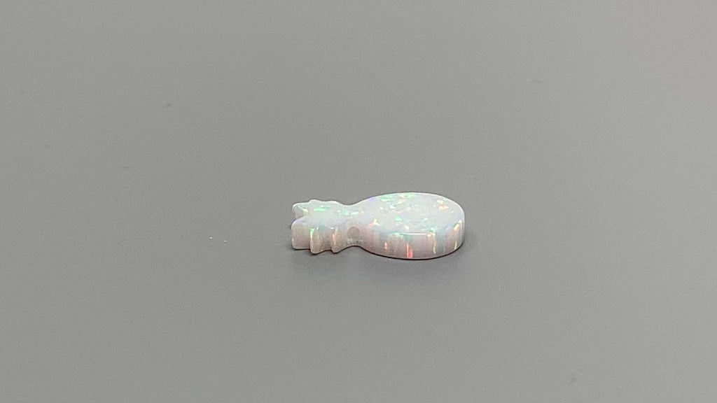pineapple lab-craeted opal charm white