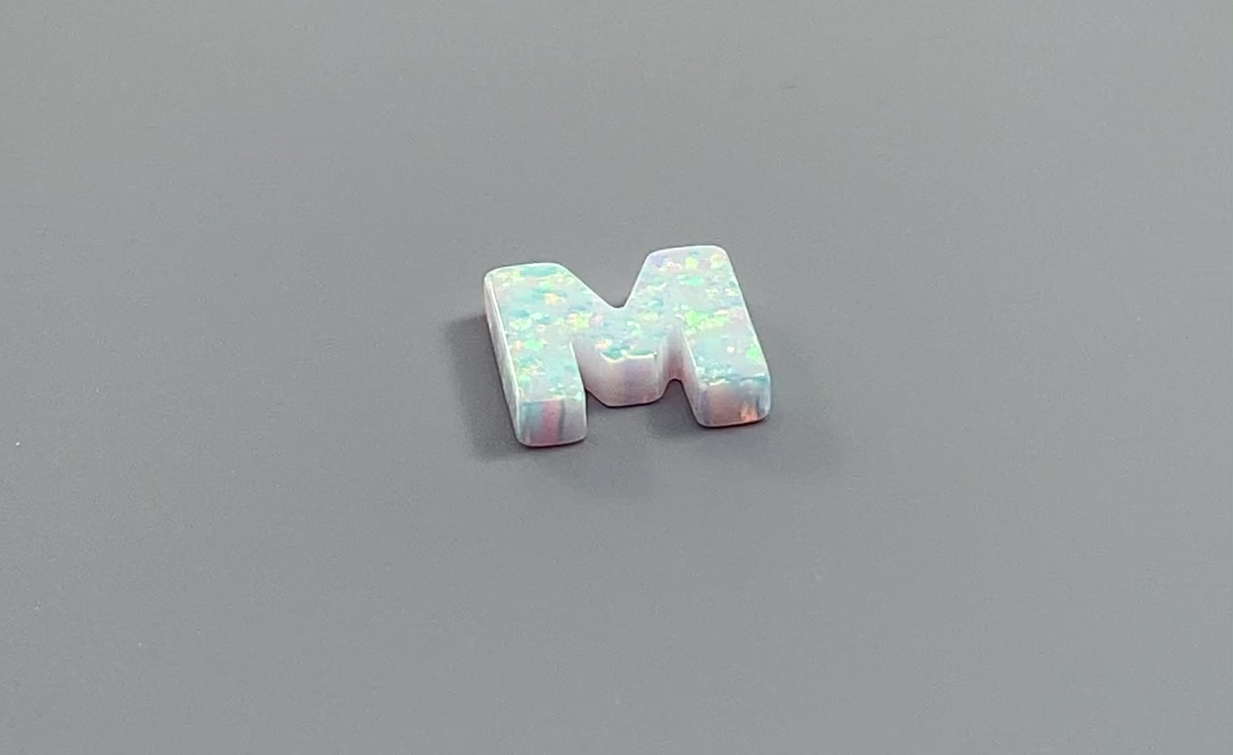 Initial Opal Letter M Pendant white charm