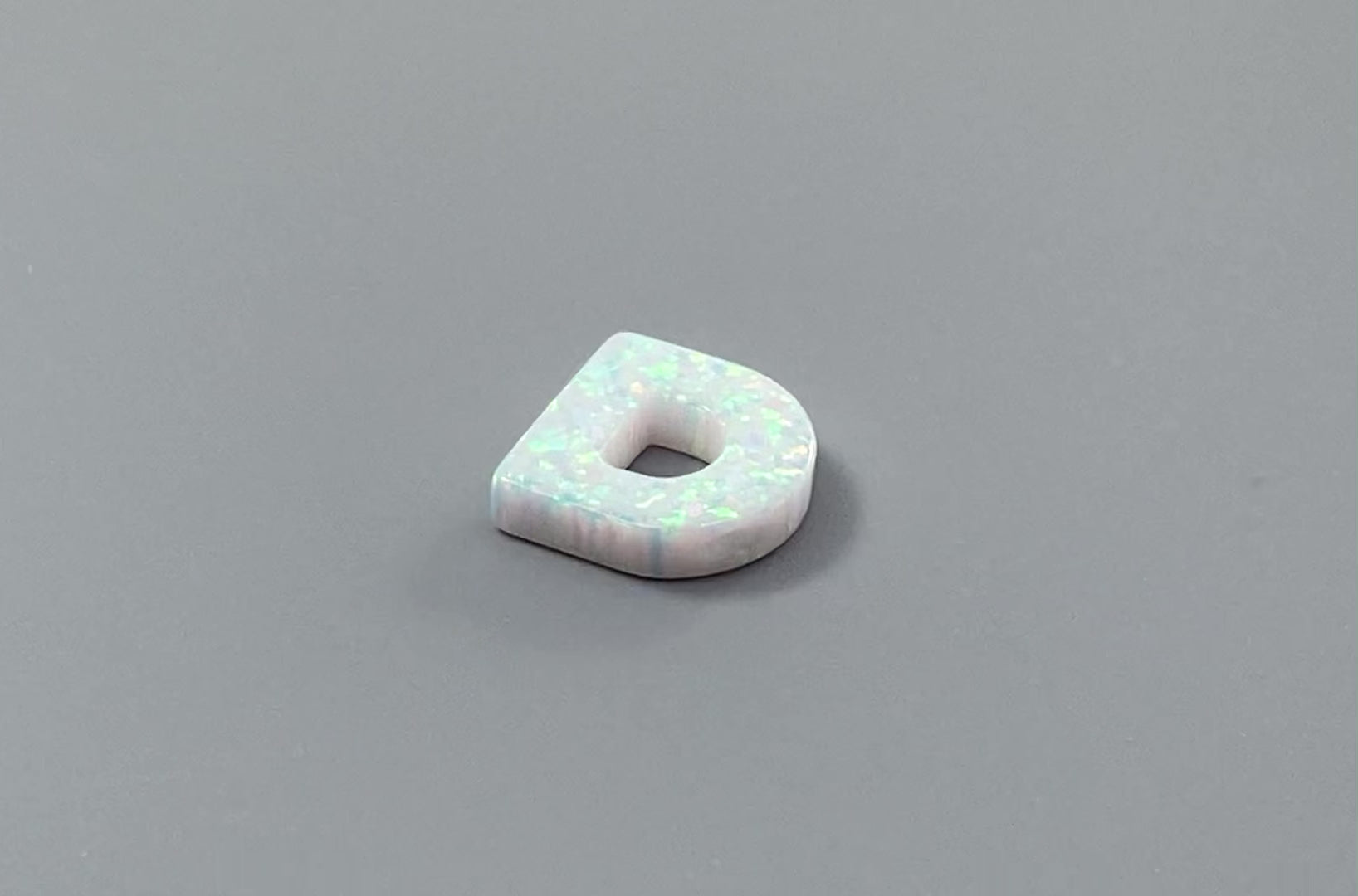 Initial Opal Letter D Pendant white charm