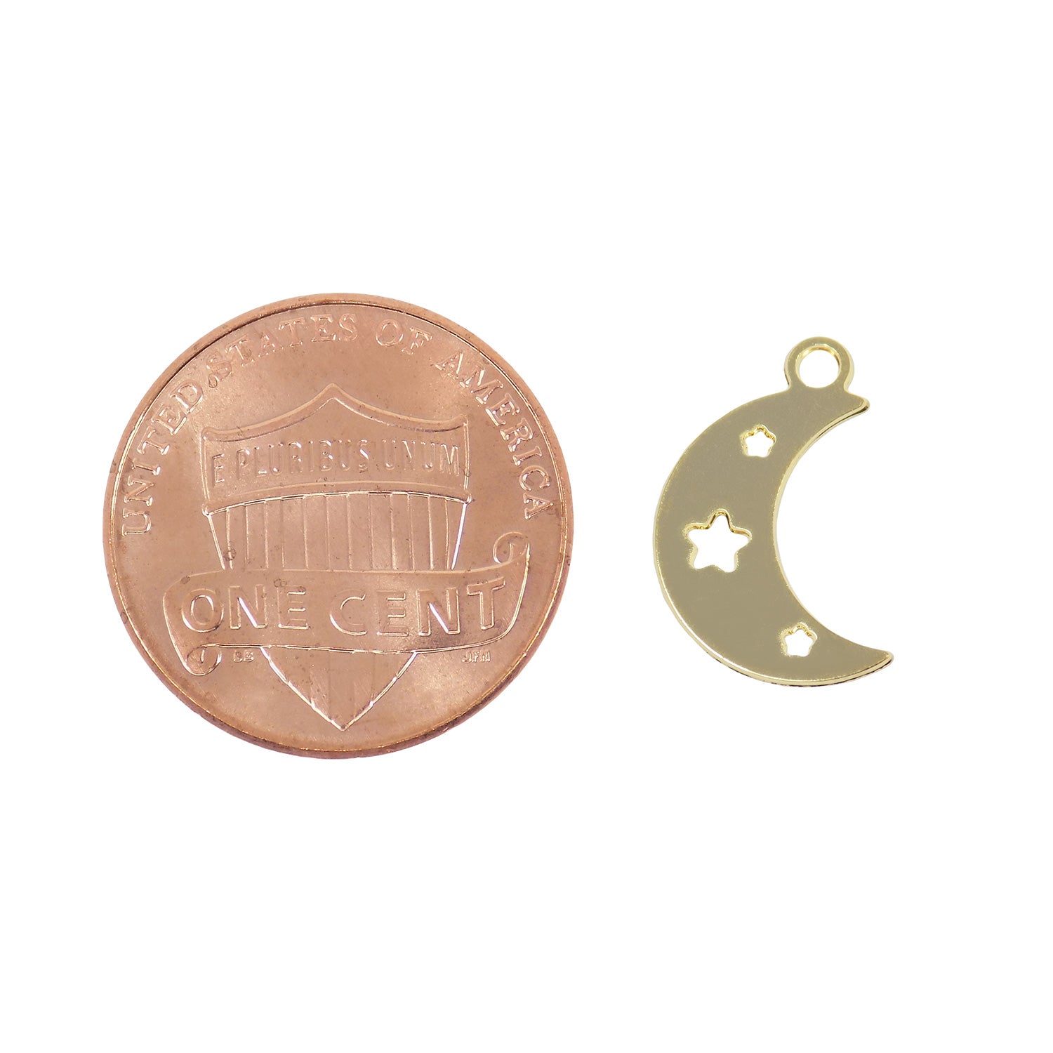 Moon Star Charm 06 Pieces Gold Filled Moon pendant with Star Celestial Pendant 18k Gold Plated over Brass Wholesale Jewelry Findings