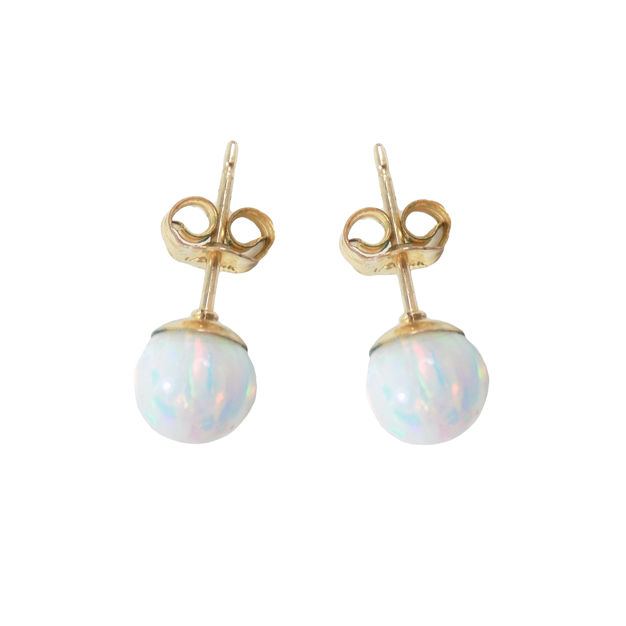 Cup and Earring Back 5.0mm. gold opal stud earrings
