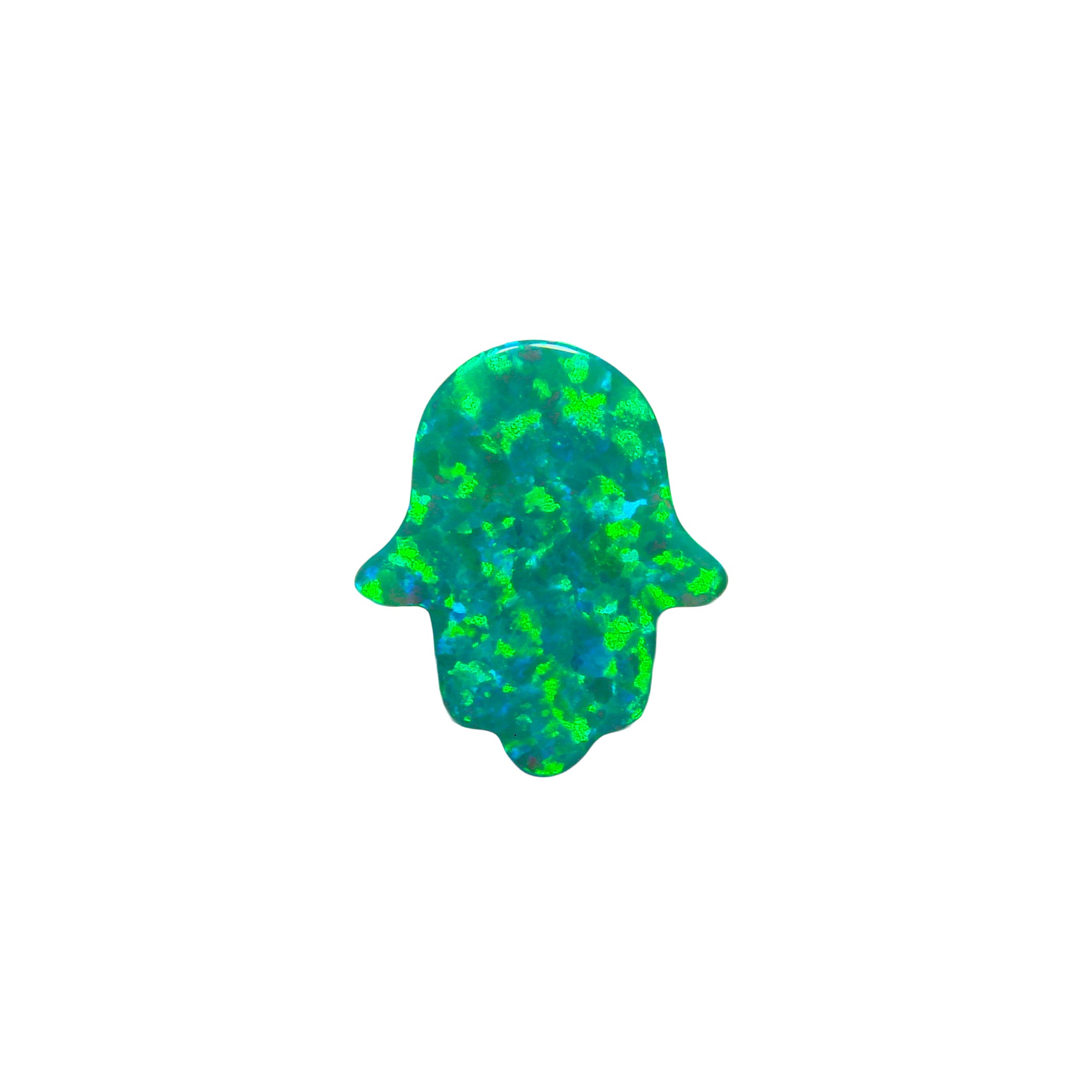 green hamsa pendant opal