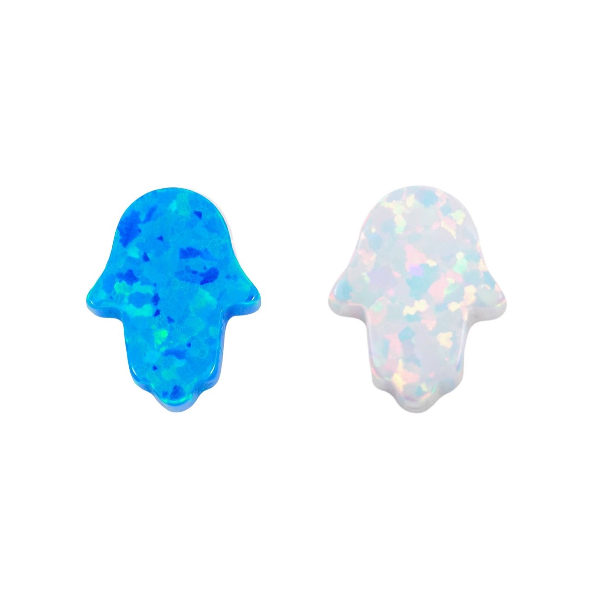 Opal Hamsa Hand Charm Pendant 8x10 mm of Synthetic Opal - Hand of Fatima Opal Charm