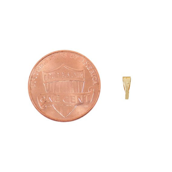 Small Locket Bail 6x2mm Clip On Bails, Tiny Snap-on for Pendant, Gold Plated Pendant Connector