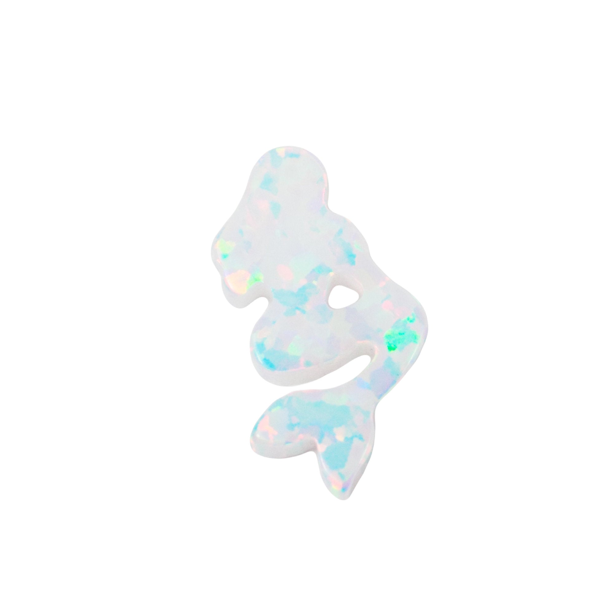 white opal mermaid bead