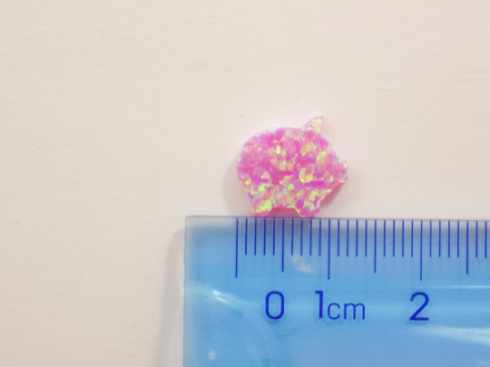 Opal Pig Pendant, Pink Pig Opal Charm,  Opal Lab Created Pig Cham