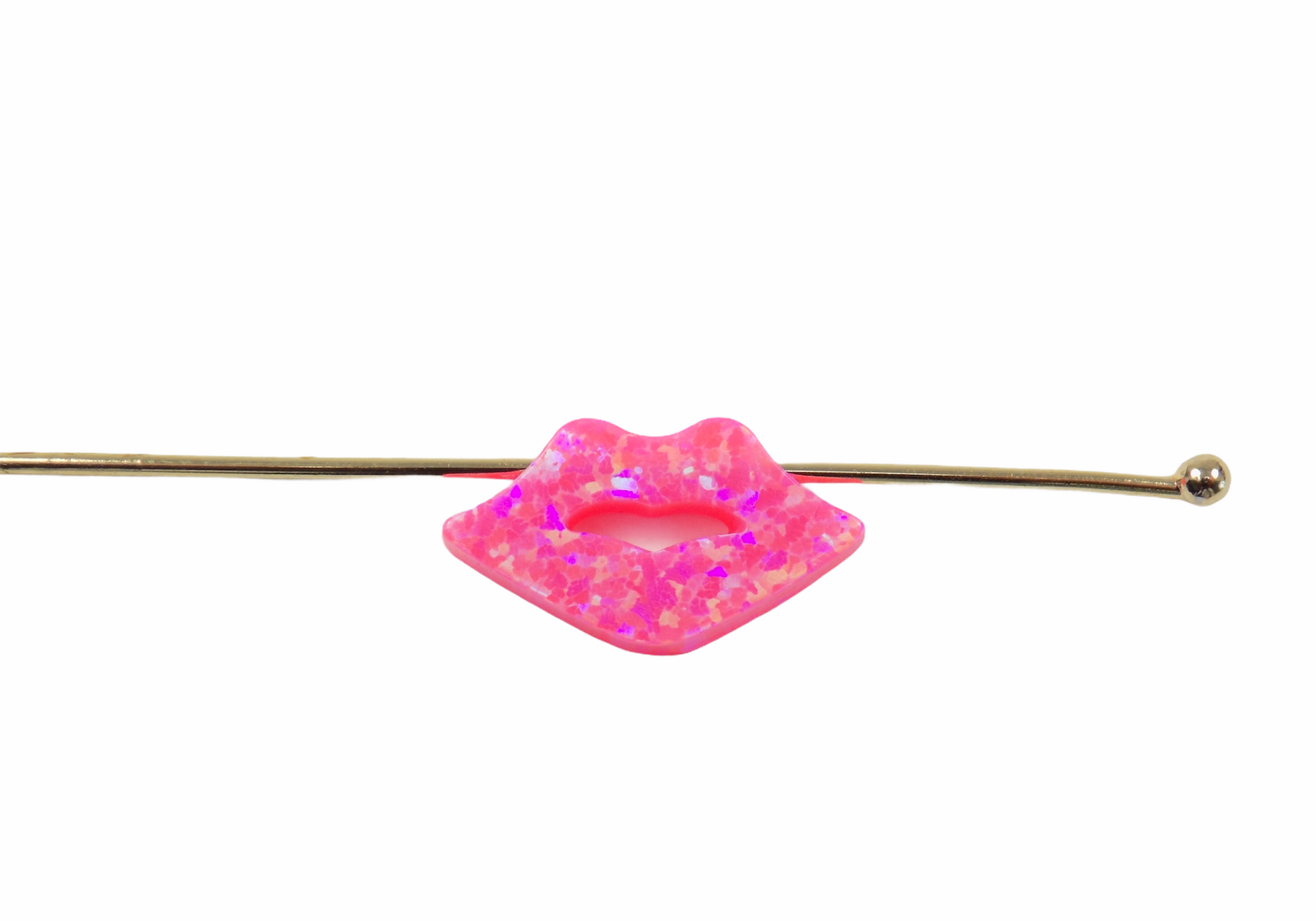 Opal Lips Charm 15x8mm double Flat