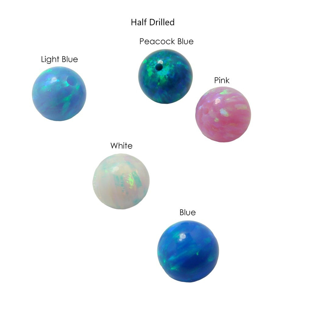 Synthetic Opal Bead 6mm Half Drilled