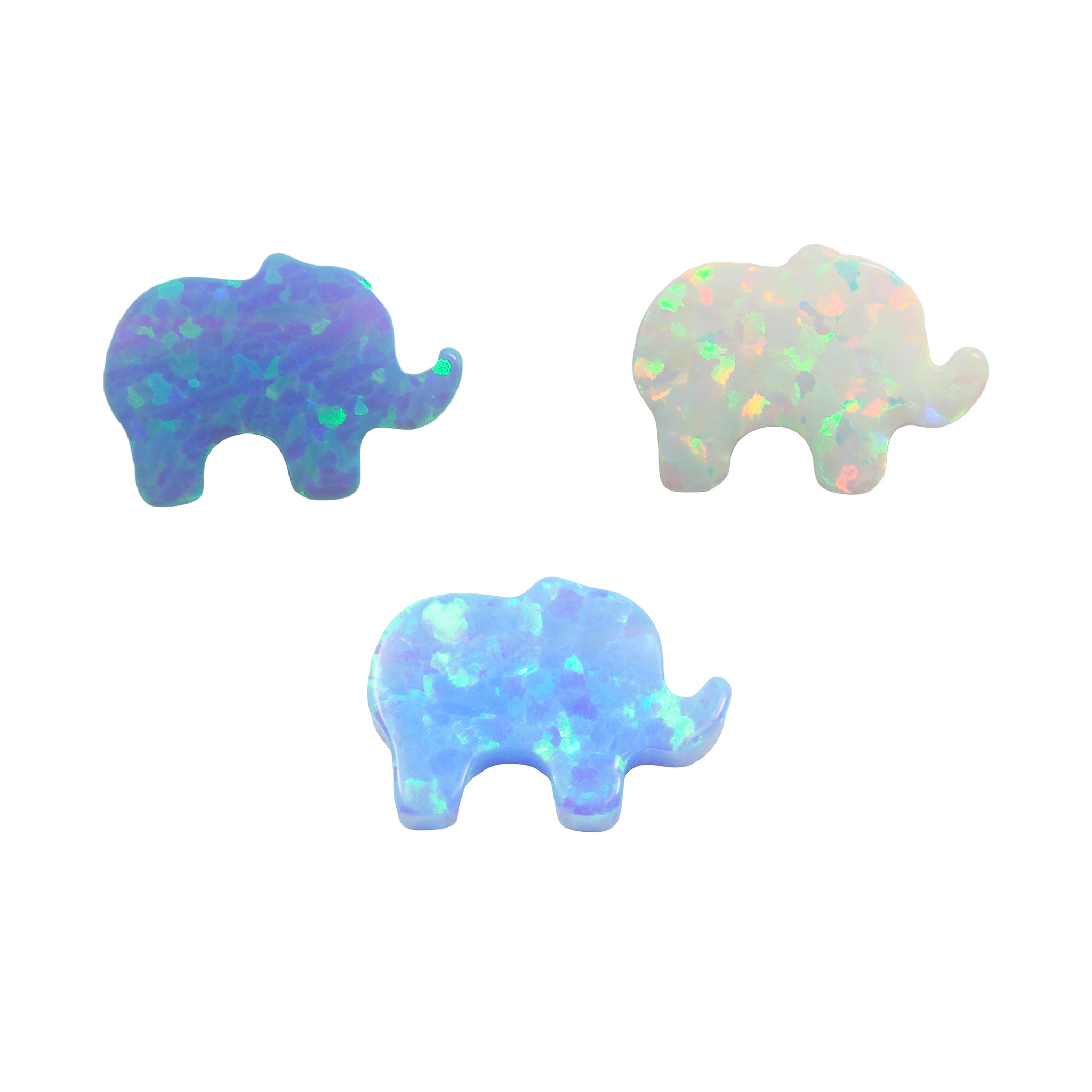 Lab-Created Opal Elephant Pendant 8 x 11 mm