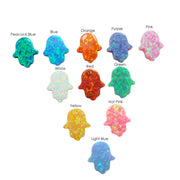 Opal Hamsa Pendant Charm 11x13mm Synthetic Fully Drilled Fatima's Hand