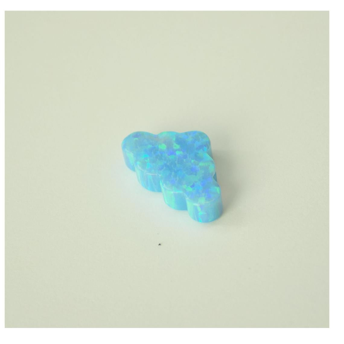 Opal Cloud Charm, White-Blue Cloud Pendant 7.3mmx12mm hole size 1.0 mm. Authentic Lab-created Opal Bead Wholesale USA Seller